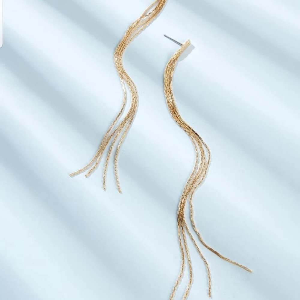 *Imani* Chain Tassle Earrings - Picture 3 of 4